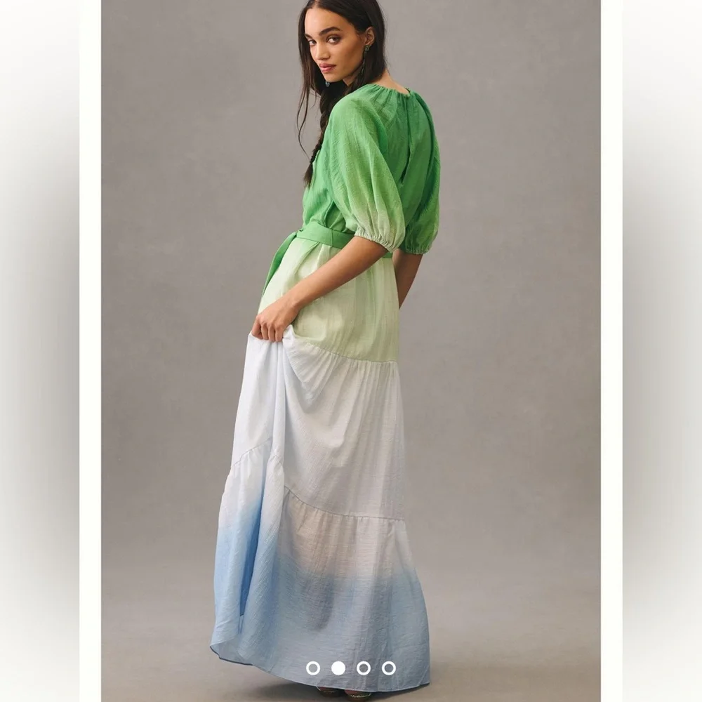 Anthropologie Significant Other Puff Sleeve Belted dress 👗 - Picture 5 of 7